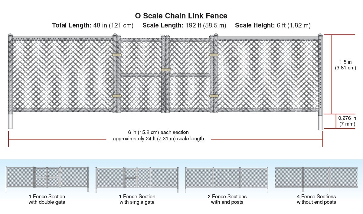 Woodland Scenics A3003 Chain Link Fence - O Scale NEW