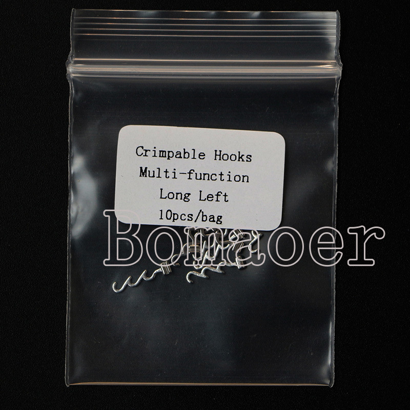 10 Bags Orthodontic Spiral Crimpable Hooks, Multi-Function Long Left Side 100pcs