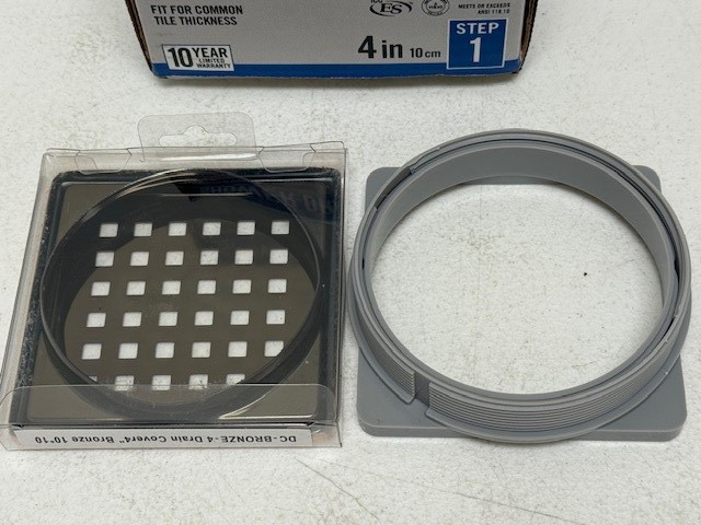 Everbilt Watershield Shower System 4 in. Bronze Square Grid Drain Grate