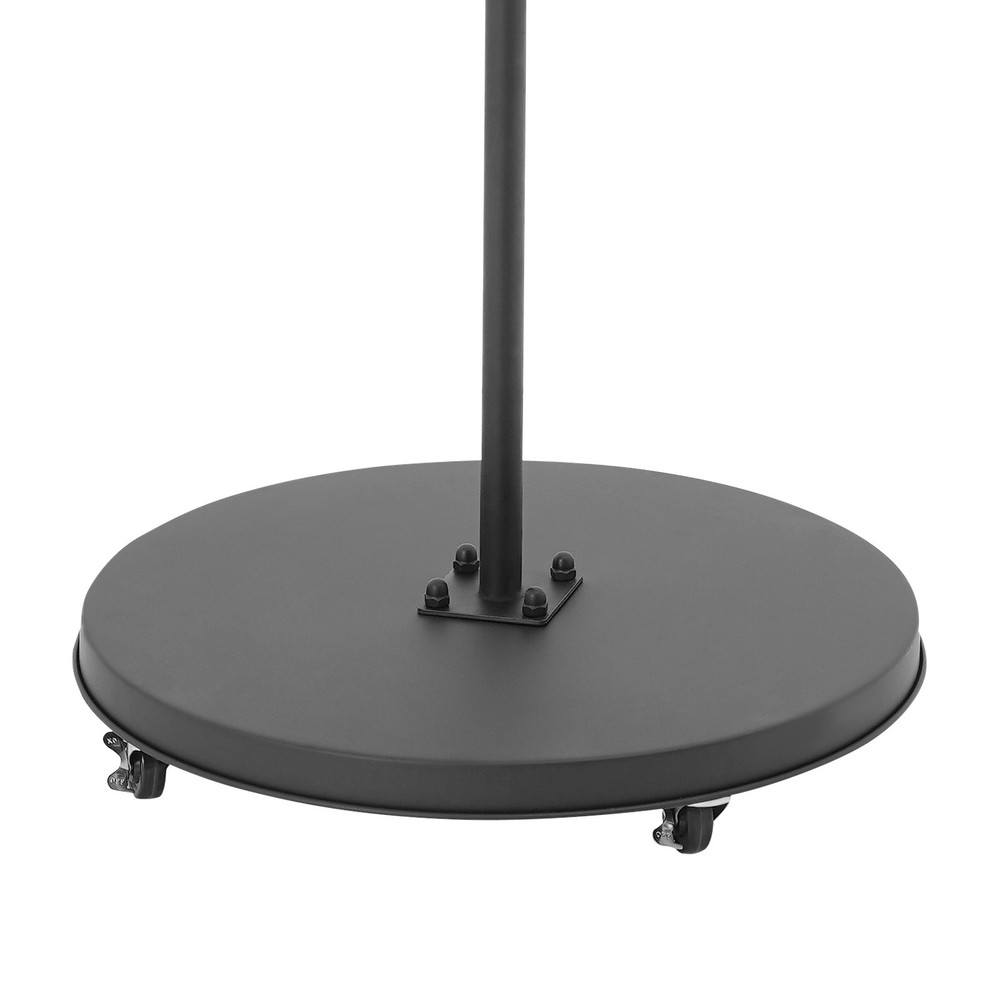 12-Head Adjustable Wig Display Stand with Lockable Wheels - Modern Iron Design