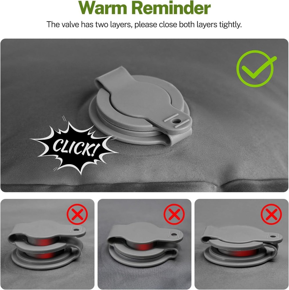 Sleeping Pad for Camping, 6" Extra-Thick Reinforced Camping Sleeping Pad with Pi