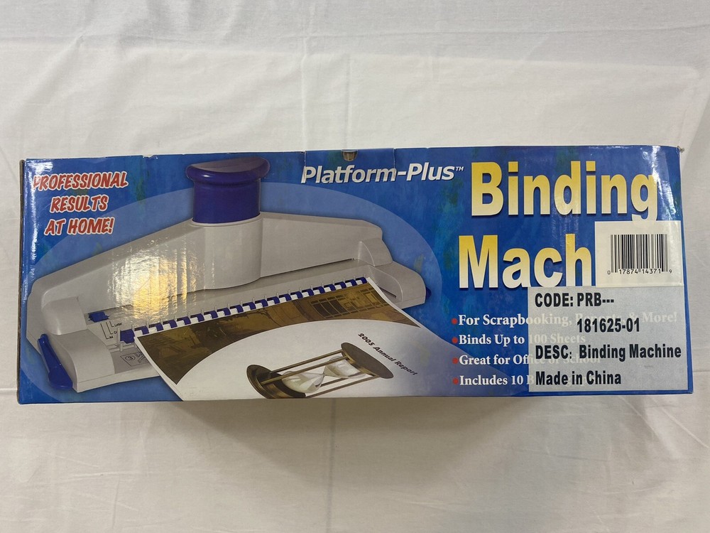 Platform-Plus Binding Machine binds up to 100 sheets NEW