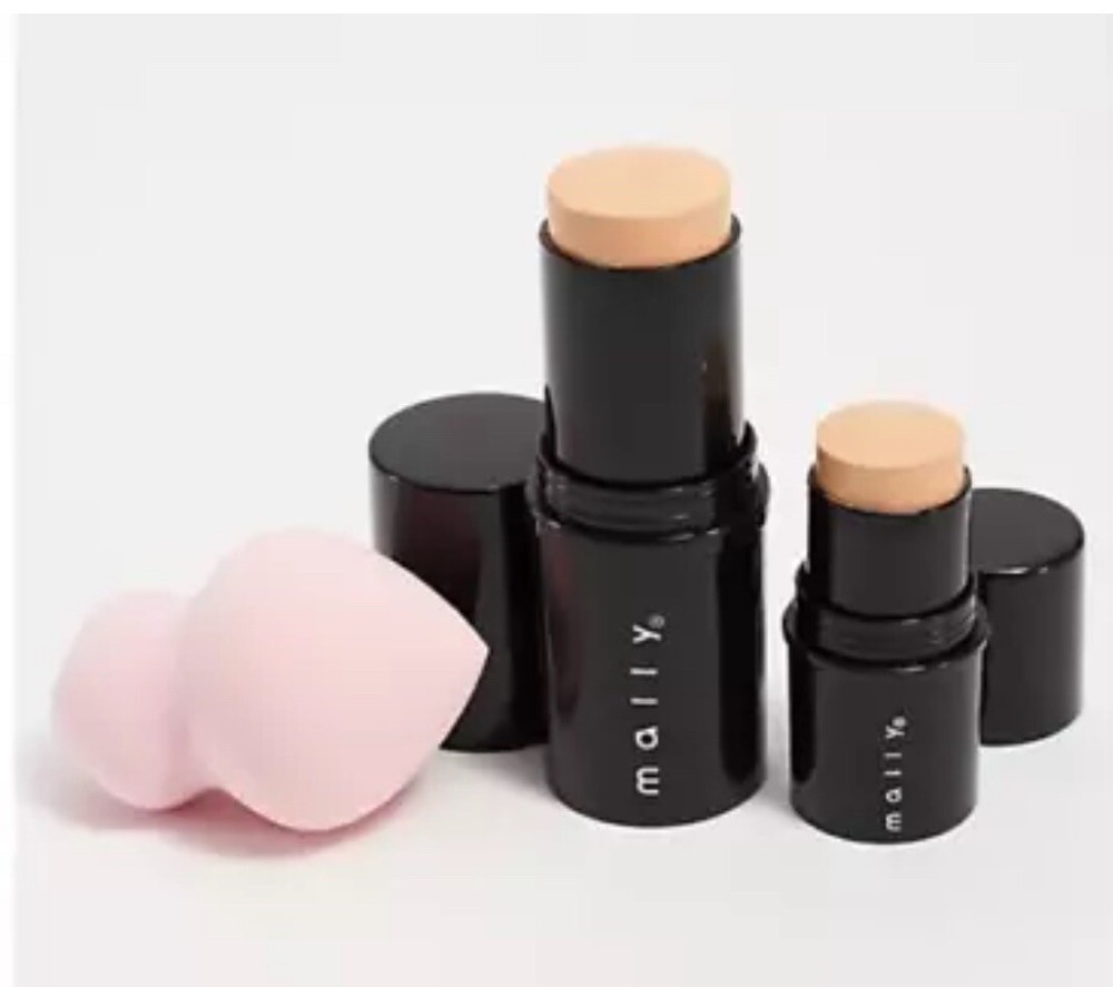 NIB Mally Quick Fix Foundation + Concealer Stick Home & Away Set Kit  Medium
