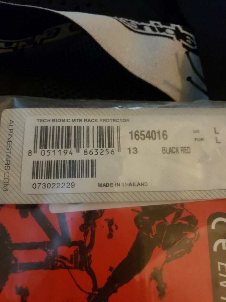 Alpinestars Tech Bionic Mtb Back Protector Size L 1654016