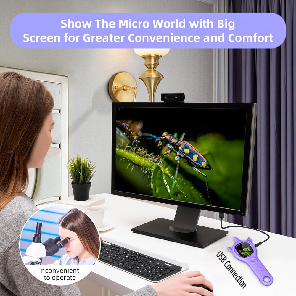 Kids Microscope - Mini Pocket Handheld Microscope for Toddlers-Educational Scien