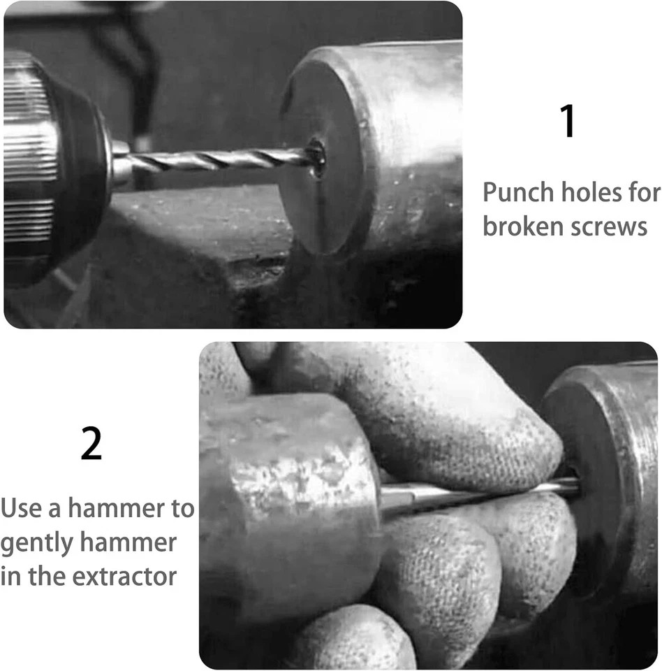 5 Pieces Easy Out Bolt Extractor Set, Straight Fluted Screw Extractor,...