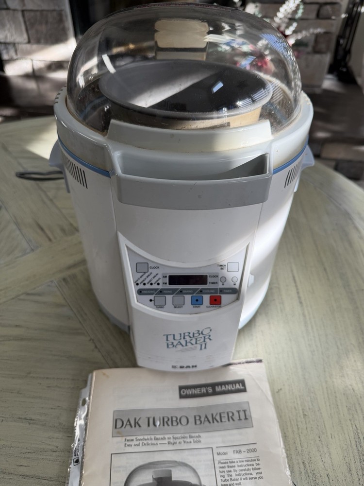 DAK Turbo Baker II FAB-2000 Bread Machine & Dough Maker W/Manual