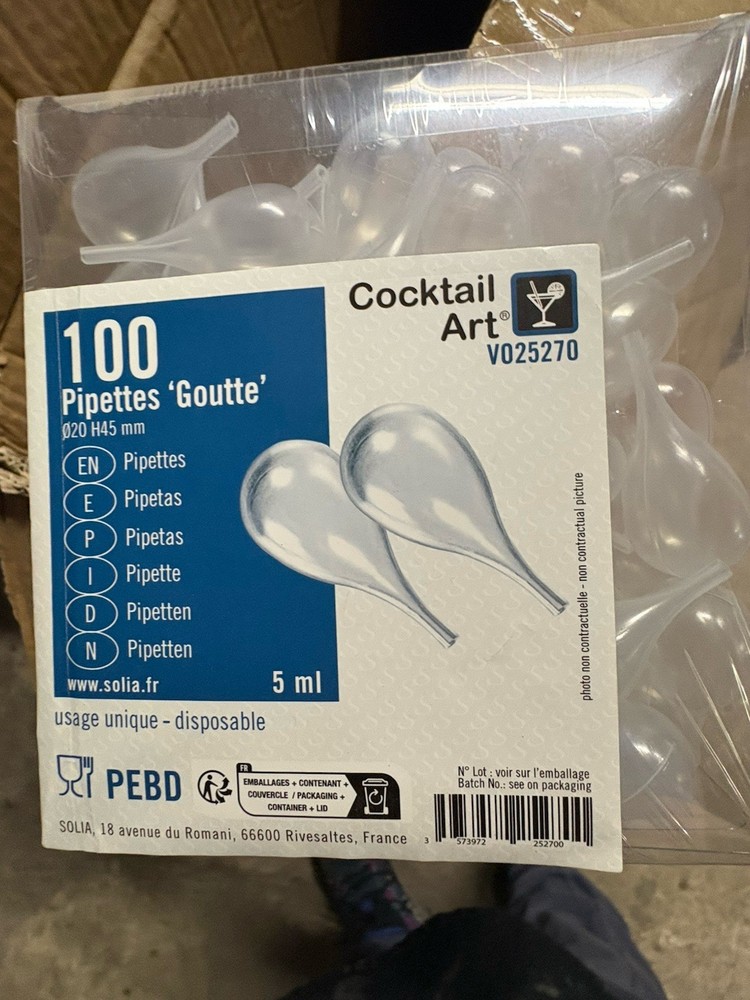 COCKTAIL ARTS: V025200; Pipettes 100 Count