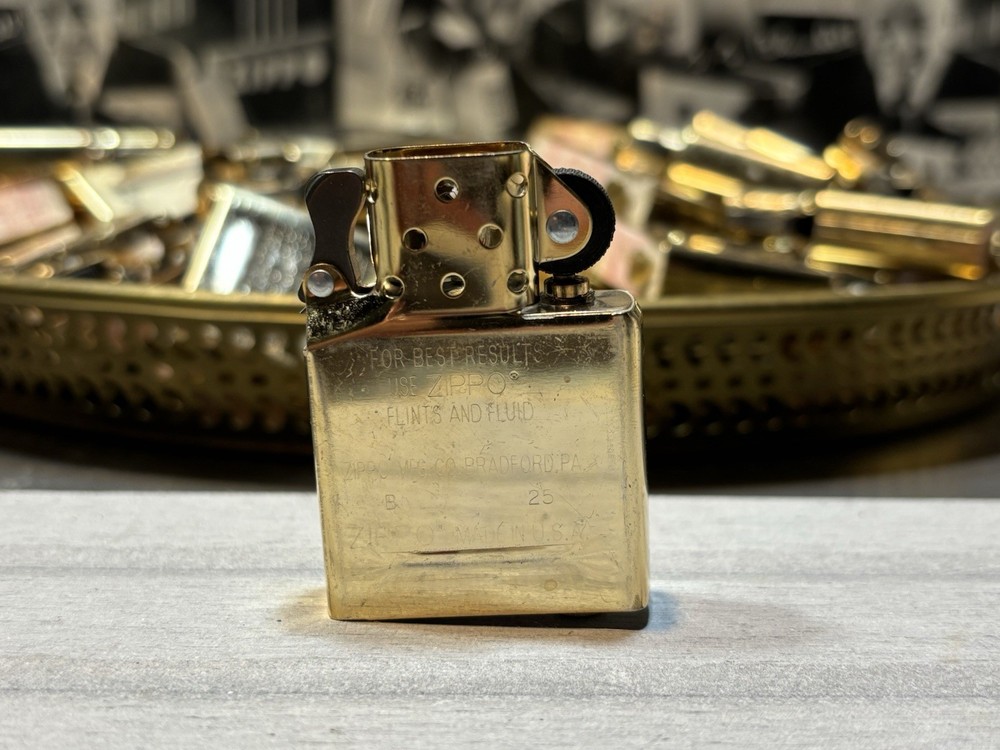 ZIPPO LIGHTER NEW BRASS FINISH INSERT ONLY NO /CASE
