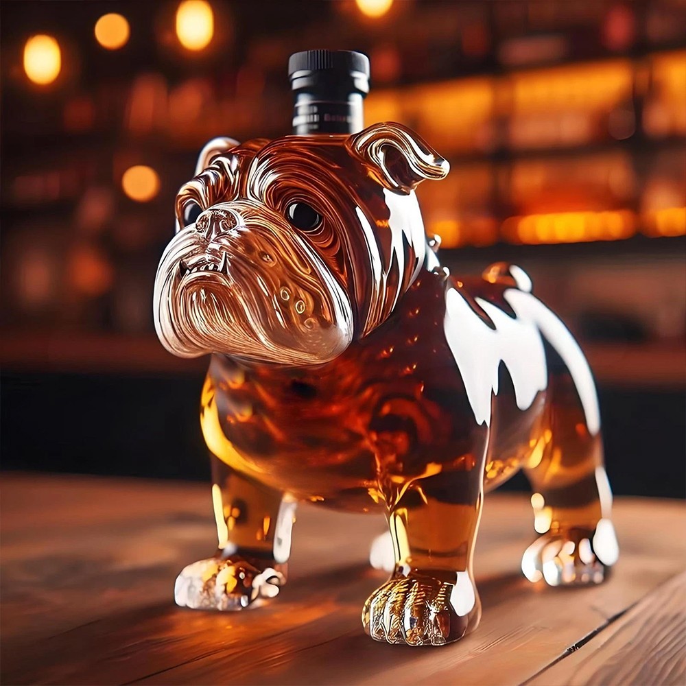 Bulldog Whiskey Bottle Funny Whiskey Bottle Unique Bulldog Whiskey Bottle
