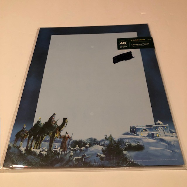 Christmas Holiday Time Bethlehem Letterhead Designer Paper Stationary 40 Sheets