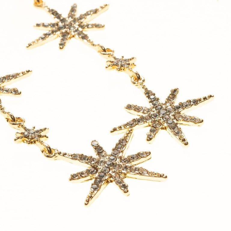 Gold Stare RHinestone Linear Earrings