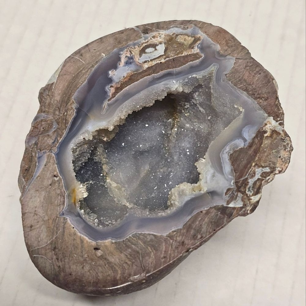 Quartz Crystal Agate Sparkling Geode With Stand