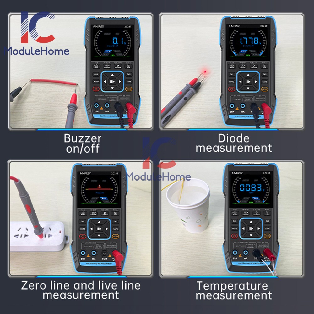 FNIRSI Handheld Digital Oscilloscope Multimeter Function Signal Generator 2C23T