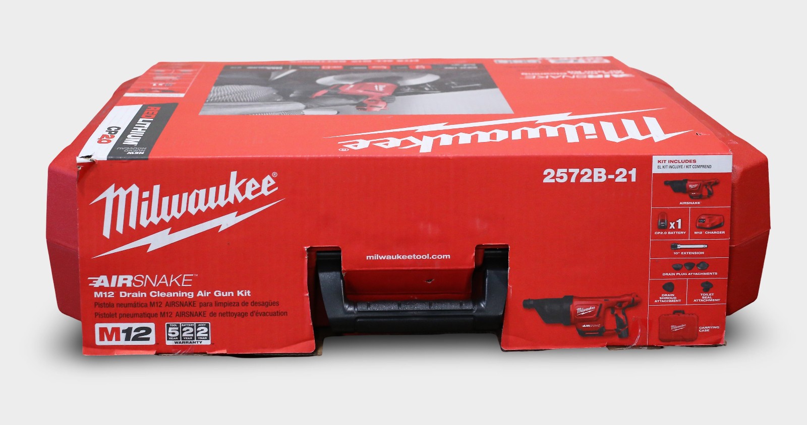 Milwaukee Tool 2572B-21 M12 Airsnake Drain Cleaning Air Gun Kit