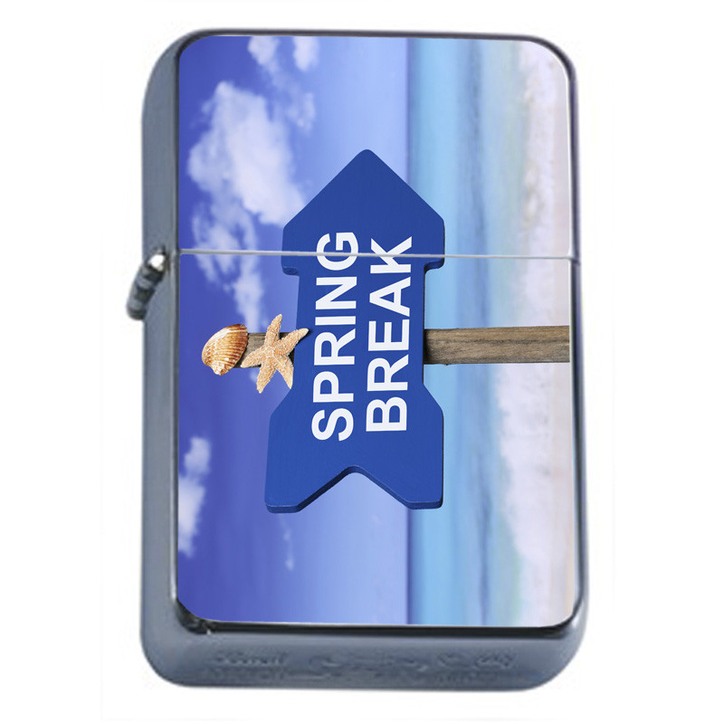 Spring Break D1 Flip Top Oil Lighter Wind Resistant