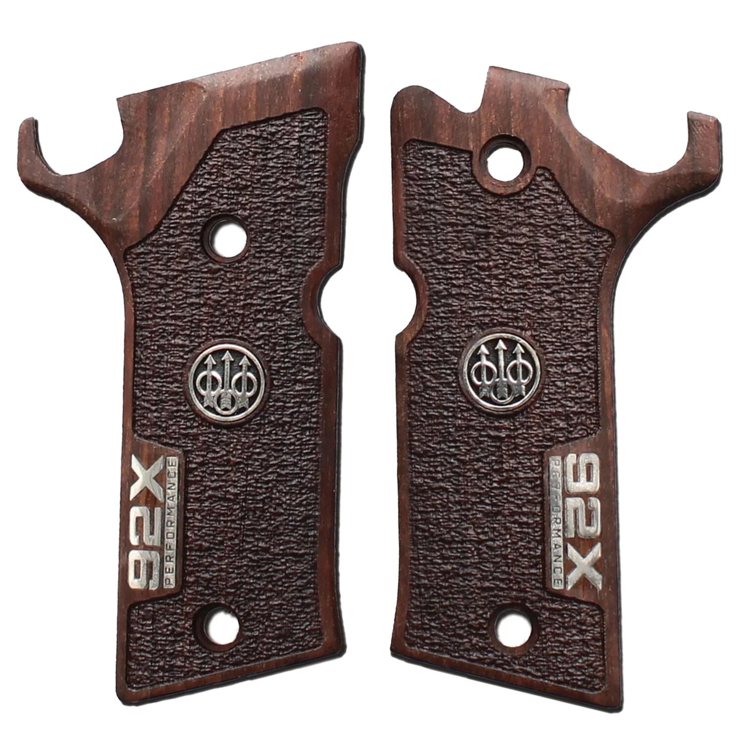Beretta 92X Performance Turkish Walnut Wood Gun Grips NEW SET Nice Metal Logo