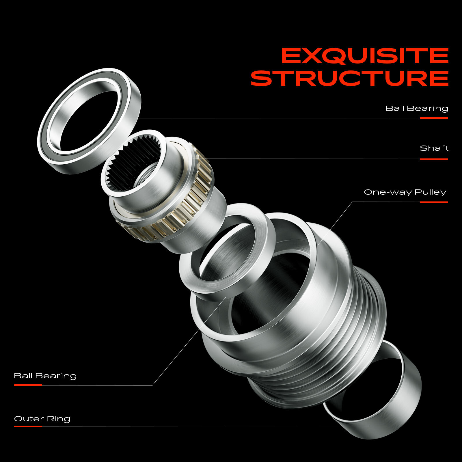 Alternator Clutch Pulley for Toyota Camry RAV4 Tundra Sienna Lexus 7 Grooves CW