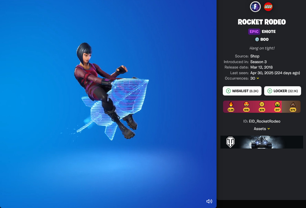 Fortnite Rocket Rodeo Emote RARE