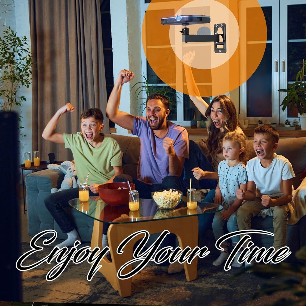 Mini Ceiling Wall Projector Mount Stand- Adjustable Tilt&Swivel Hanging Black