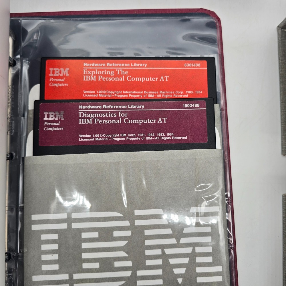 IBM PC AT DOS 3.0 BASIC Manual Set Disk Software Hardware Ref Library Binder Lot