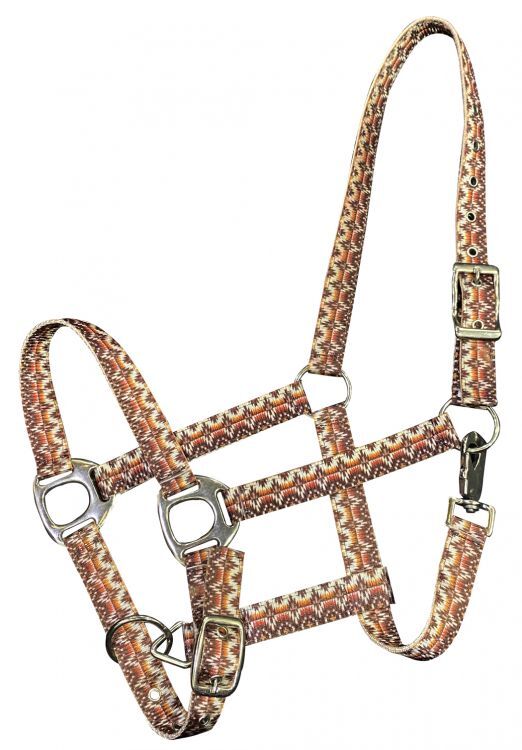 Showman Orange Southwest Print Nylon Halter