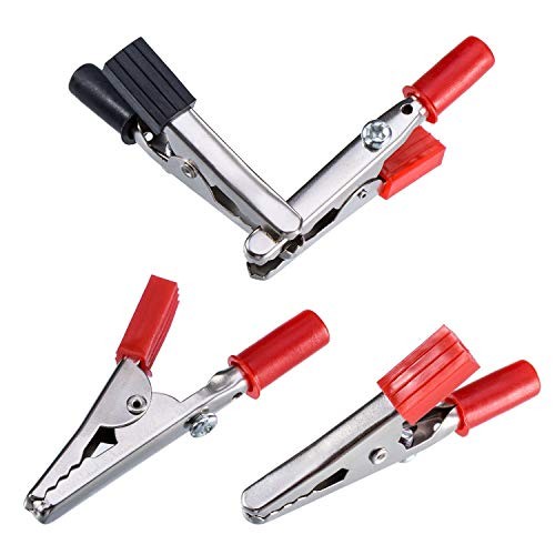 10 Pcs 50mm Plastic Handle Test Probe Metal Alligator Clips