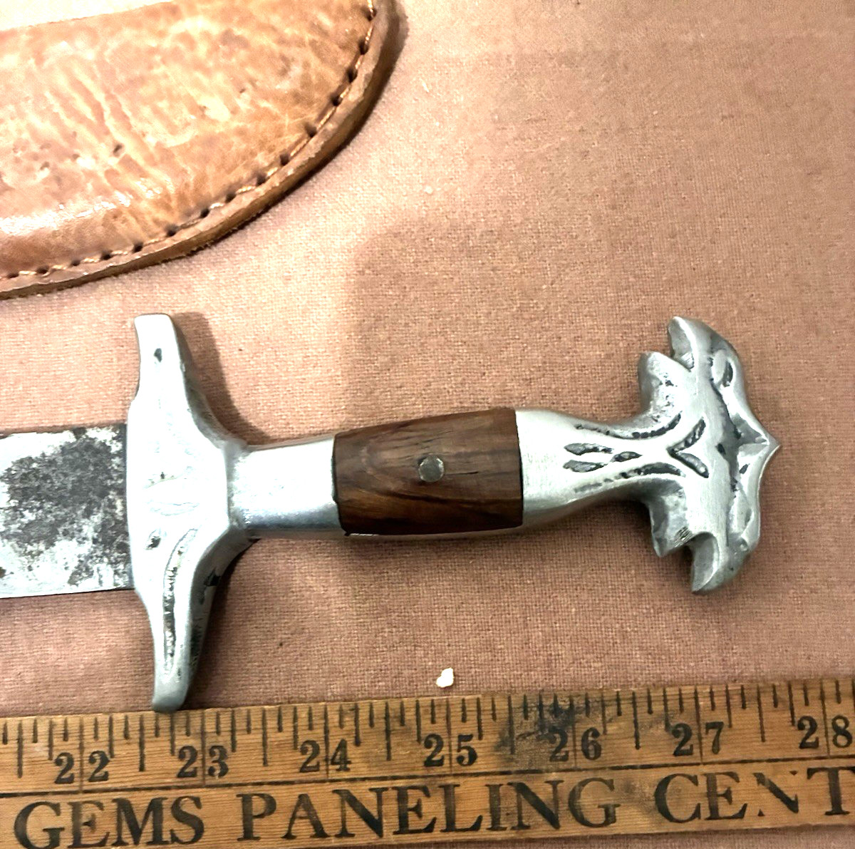 Oaxaca Mexican Machete Double Eagle Head with leather sheath