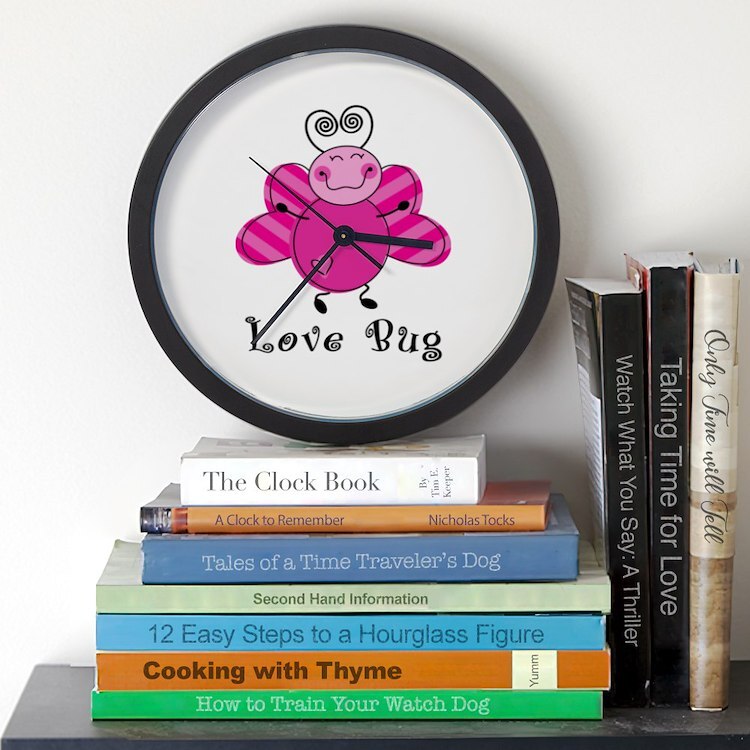 CafePress Love Bug 10" Wall Clock (142342001)