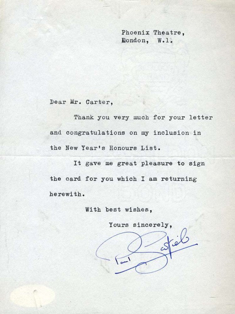 Paul Schofield Jsa Coa Hand Signed Letter Authentic Autograph