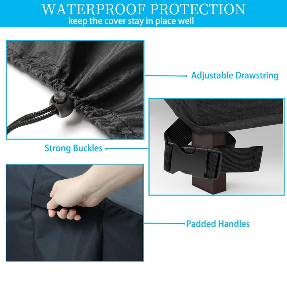 Fire Table Cover Rectangular 44 x 32 x 23 inch - Waterproof Windproof Anti-UV...