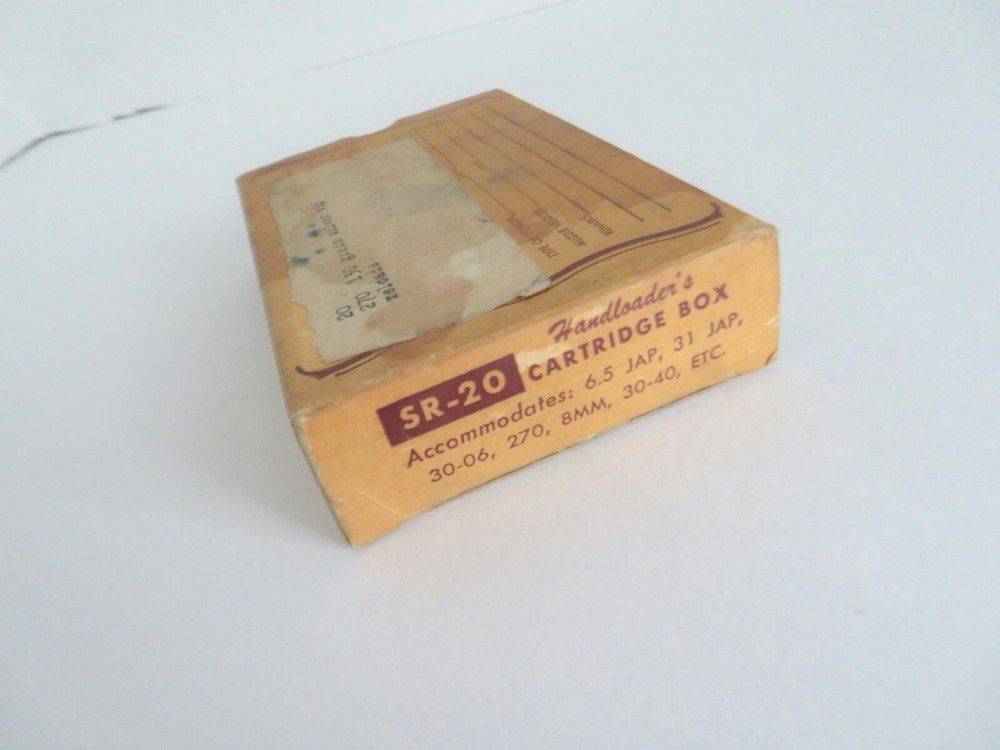 Vintage WILLIAMS Handloader's Cartridge Boxes SR-20 w/Insert Empty Box