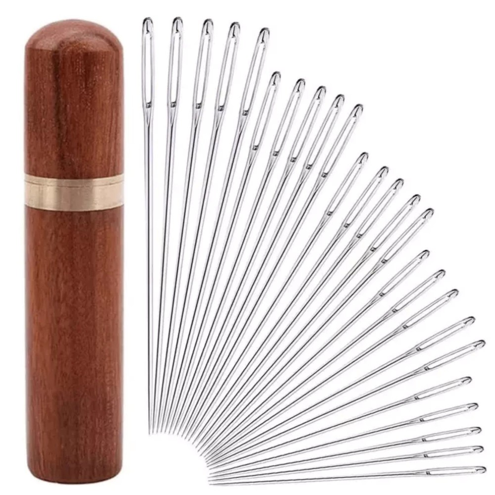 Durable 25Pcs Large Eye Needles Stitching Needle Hand Sewing Embroidery Needle
