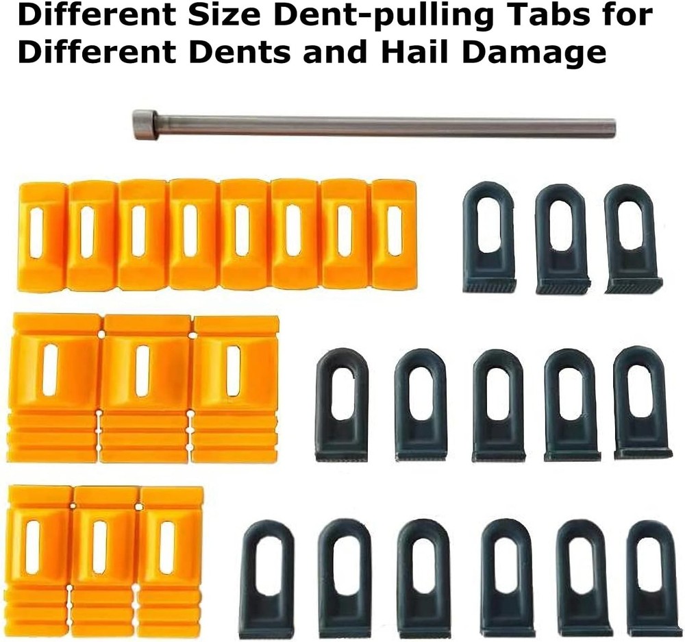 Versatile Car Dent Puller Tool Kit - Stainless Steel Lifter & Multiple Tabs