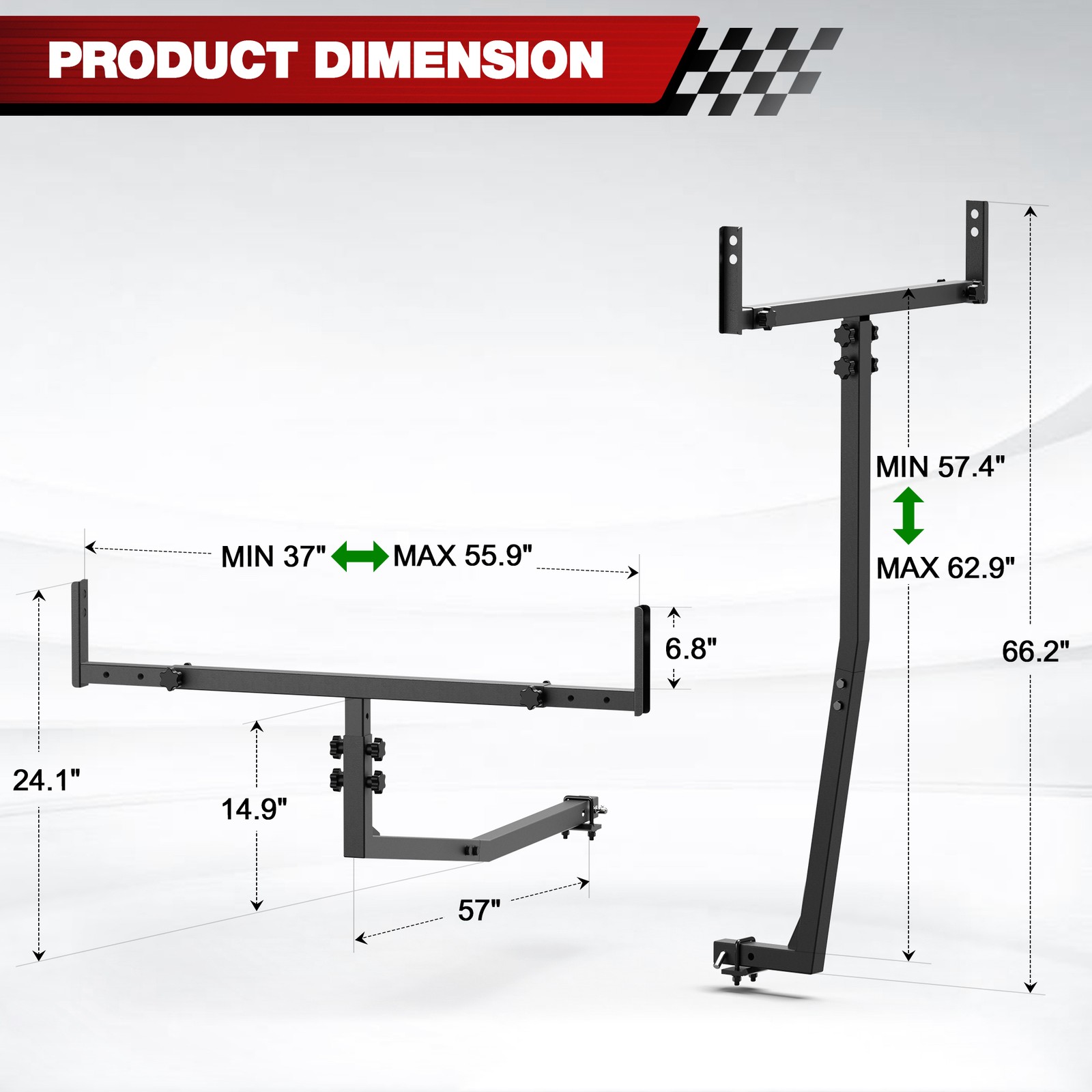 2-inch Trailer Hitch Load Distributor Truck Trailer Hitch Ladder Rack Tailgate