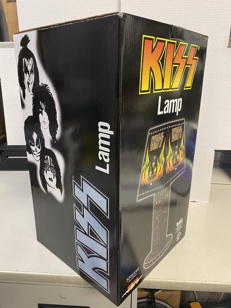KISS Band Logo Flame Table Lamp 2007 Spencer’s 20”