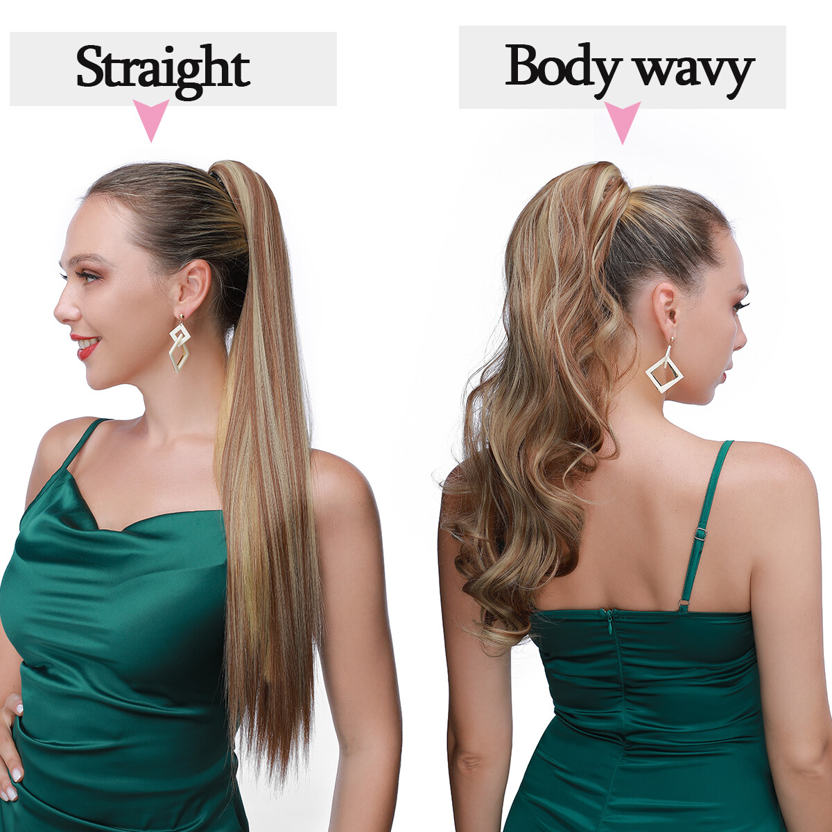 Real 100% Claw Wrap Around Ponytail Clip In Pony Tail Remy Human Hair Extensions