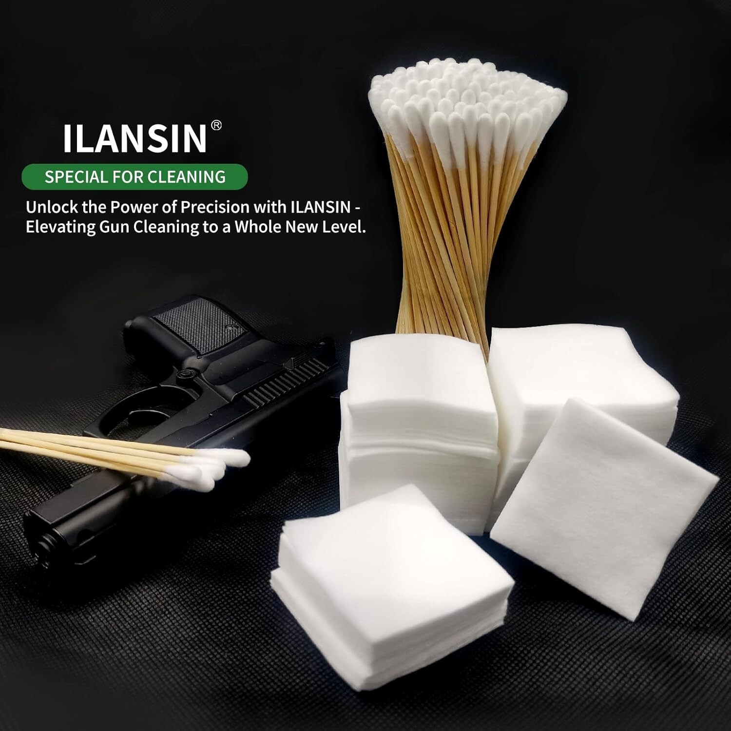 800/1700 gun cleaning suppliesâ€”1500PCS Gun Cleaning Patches +200PCS Gun Cleani