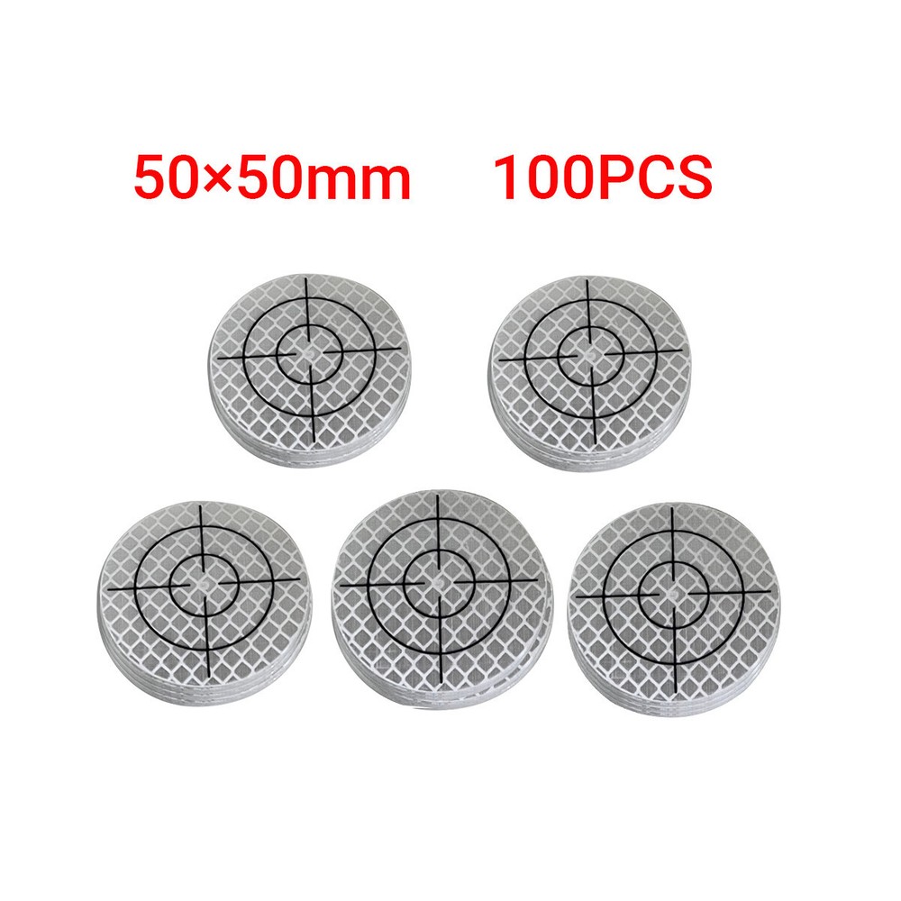 100PCS CIRCLE REFLECTOR SHEET 50X50MM REFLECTIVE TAPE TARGET (CUSTOMIZABLE)