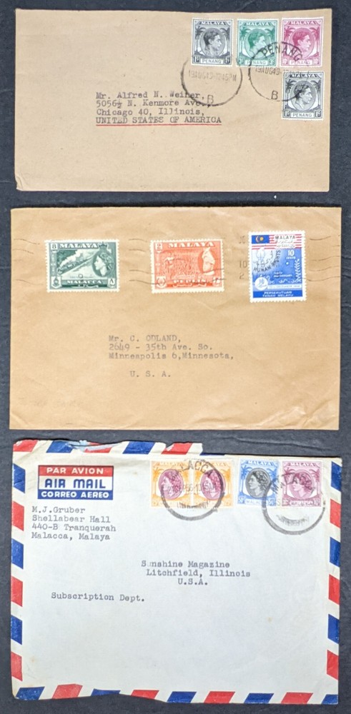 7 1930s-1950s Malaya covers [Y.51]
