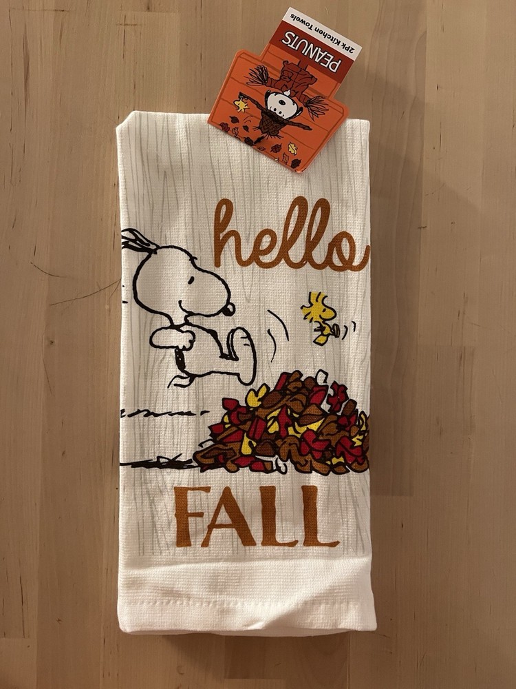 Peanuts Snoopy Hello Fall Set Of 2 Kitchen Towels
