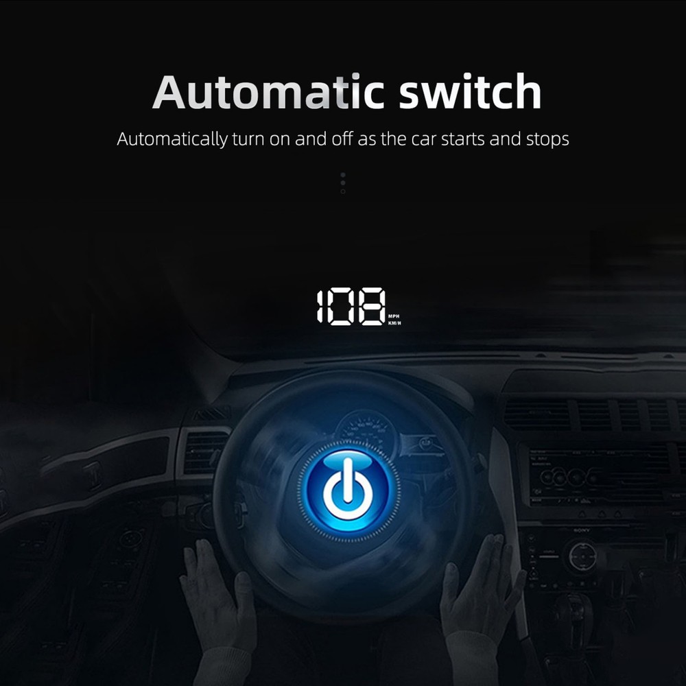 Car Speed Projector HUD with LED Display and Automatic On with Engine Start