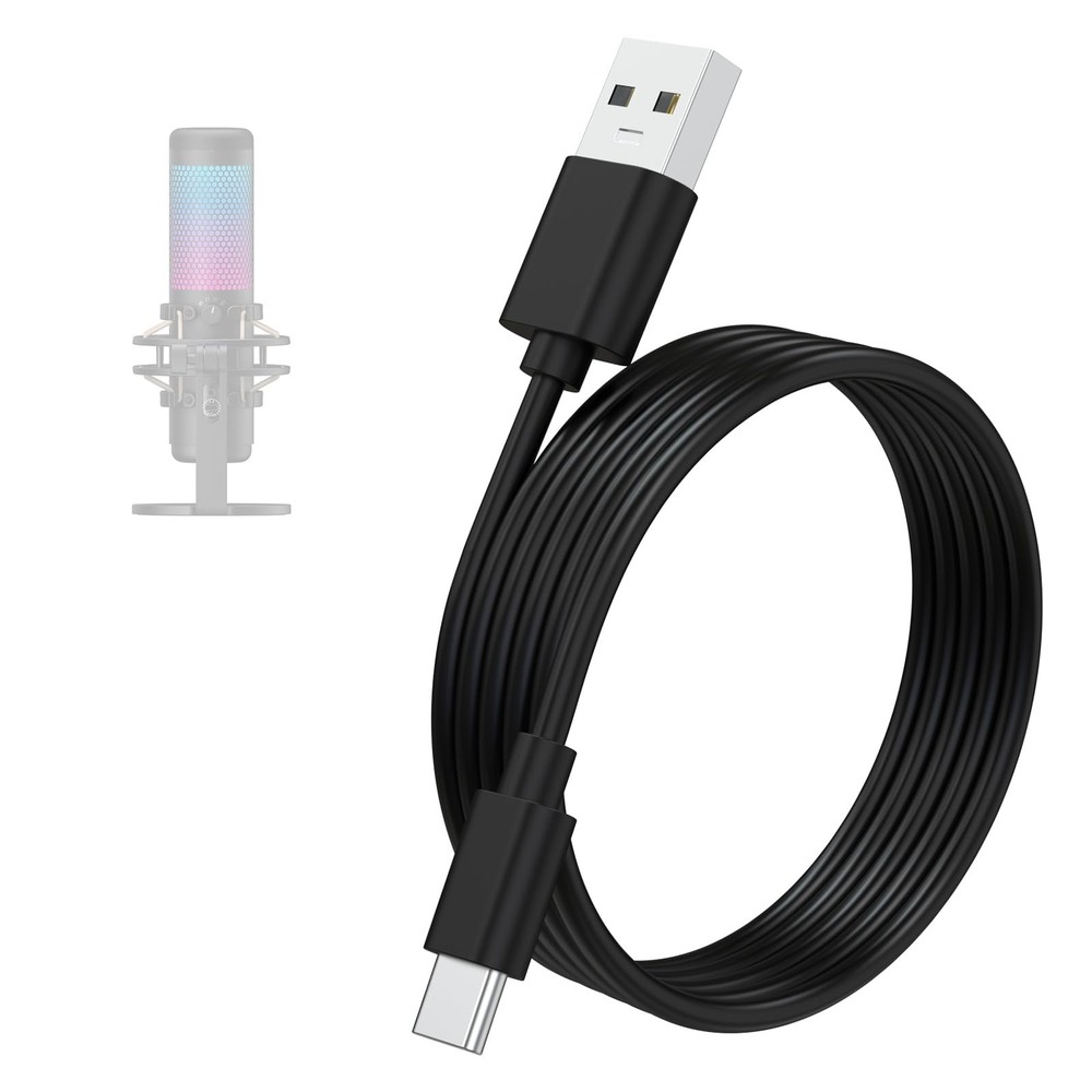 USB Data Charging Cable Cord with HyperX QuadCast 2, SoloCast, QuadCast S USB...