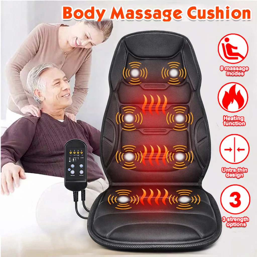 Massage Seat Cushion With Heated Back Neck Body Massager Chair For Home Office
