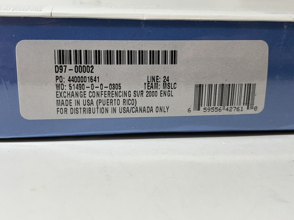 Microsoft Exchange 2000 Conferencing Server NEW SEALED - READ DESCRIPTION!