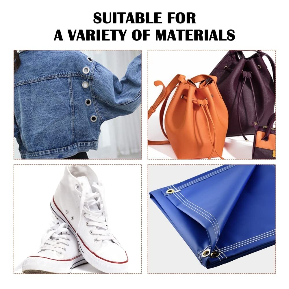 Grommet Hand Press Kit Handheld Hole Punch Pliers 3/8" 500pcs Grommets Eyelets