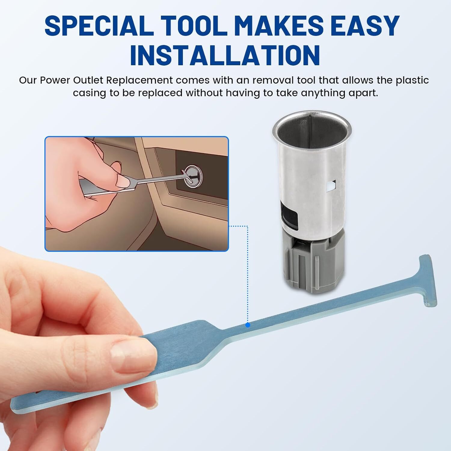 12V Cigarette Lighter Socket & Removal Tool 57450 for Dodge Ram 1500 2500 3500