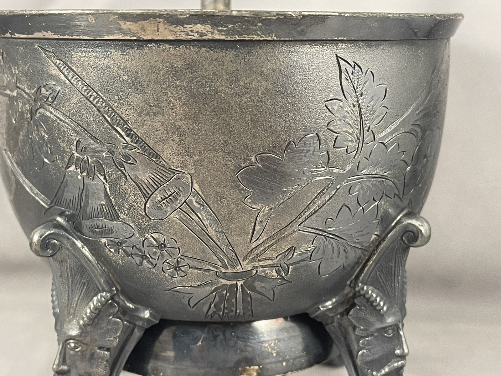 Antique 1870’s Silver Plate Reed & Barton Hotel Front Desk Bell Tea Waste Bowl