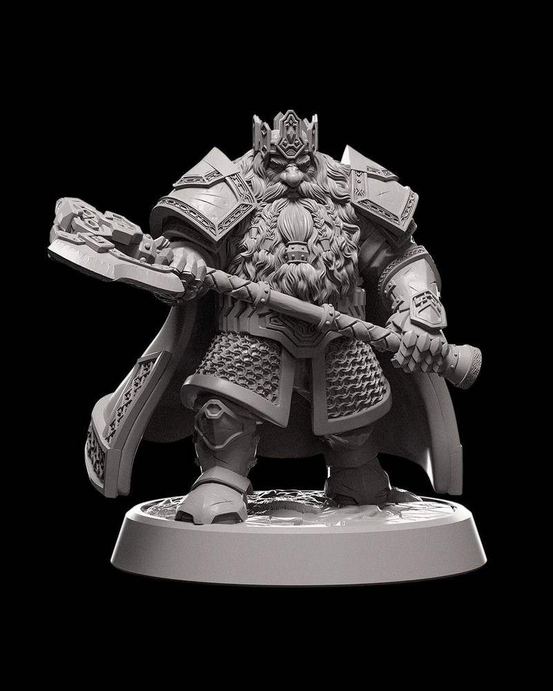 DnD Dwarf King Mini 32mm Scale (unpainted)