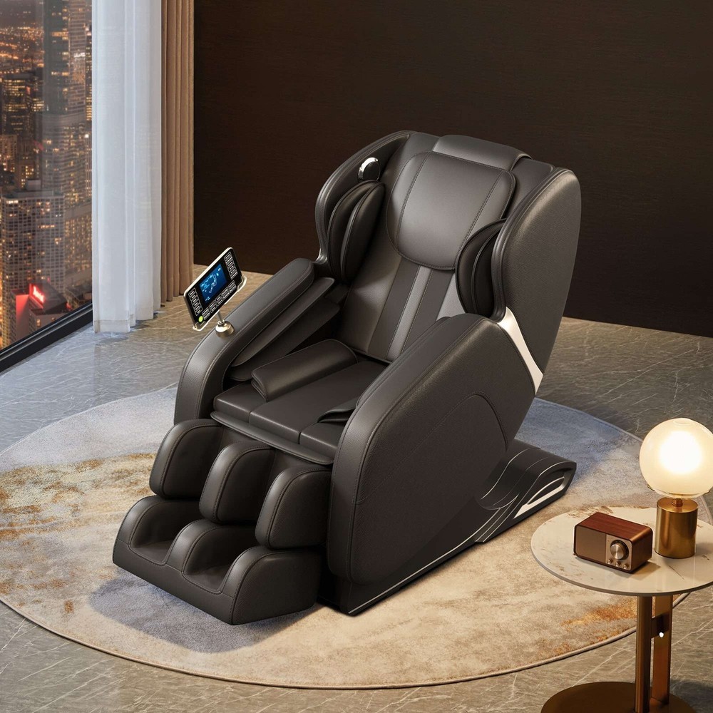 Full-Body Zero Gravity Massage Chair with Deep Tissue Rollers, Lcd, Touchscreen